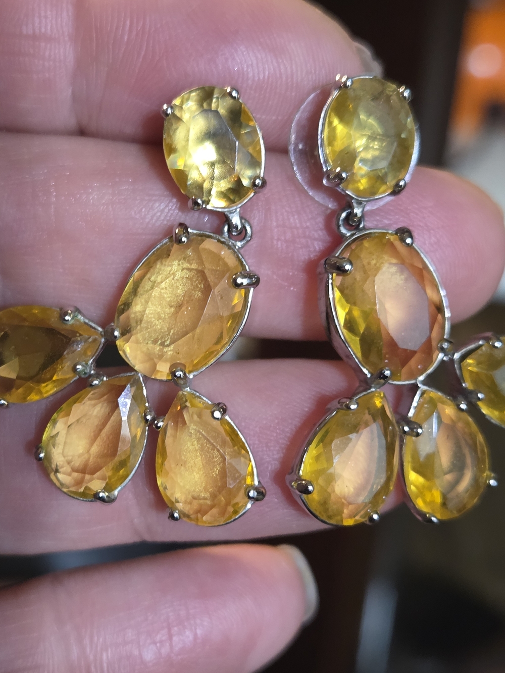 Yellow Crystal Drop Earrings - Women's Fashion Jewelry